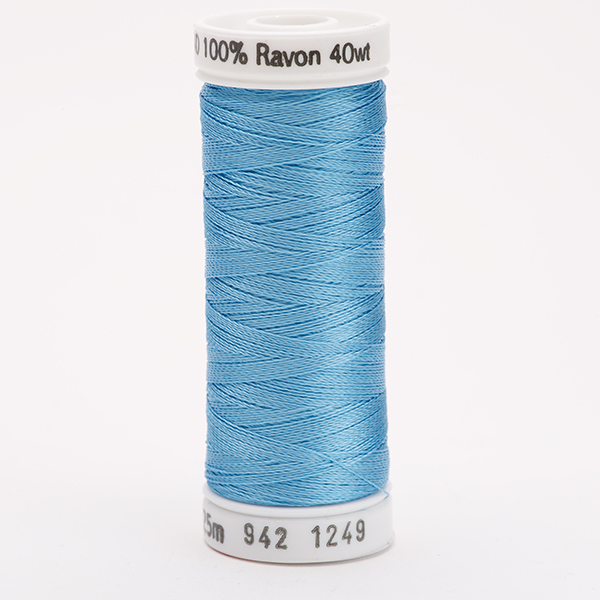 SULKY RAYON 40 coloured, 225m/250yds Snap Spools -  Colour 1249 Cornflower Blue