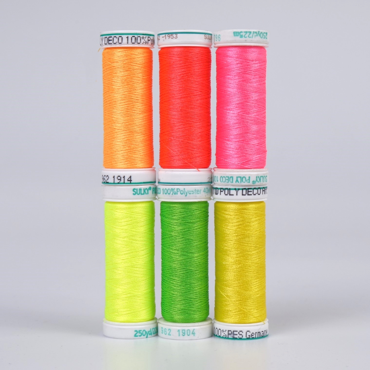 SULKY POLY DECO 40 - NEON (6x 225m Snap
Spools)