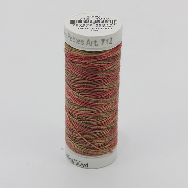SULKY COTTON PETITES 12, 46m/50yds Snap Spools -  Colour 4010 Caramel Apple multicolour