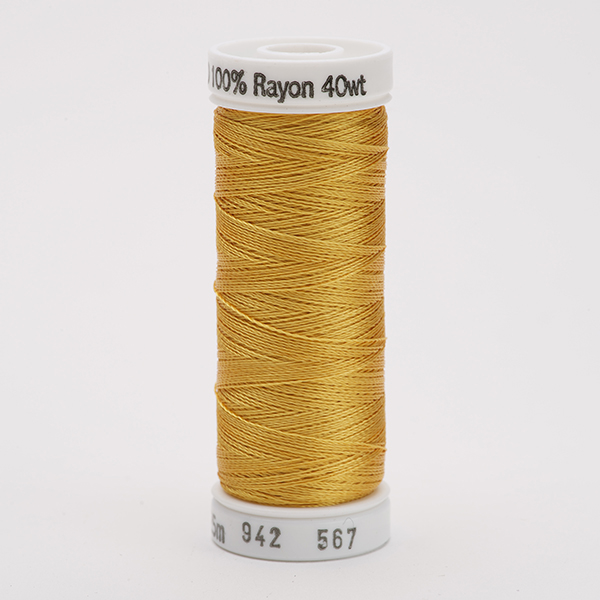 SULKY RAYON 40 coloured, 225m/250yds Snap Spools -  Colour 0567 Butterfly Gold