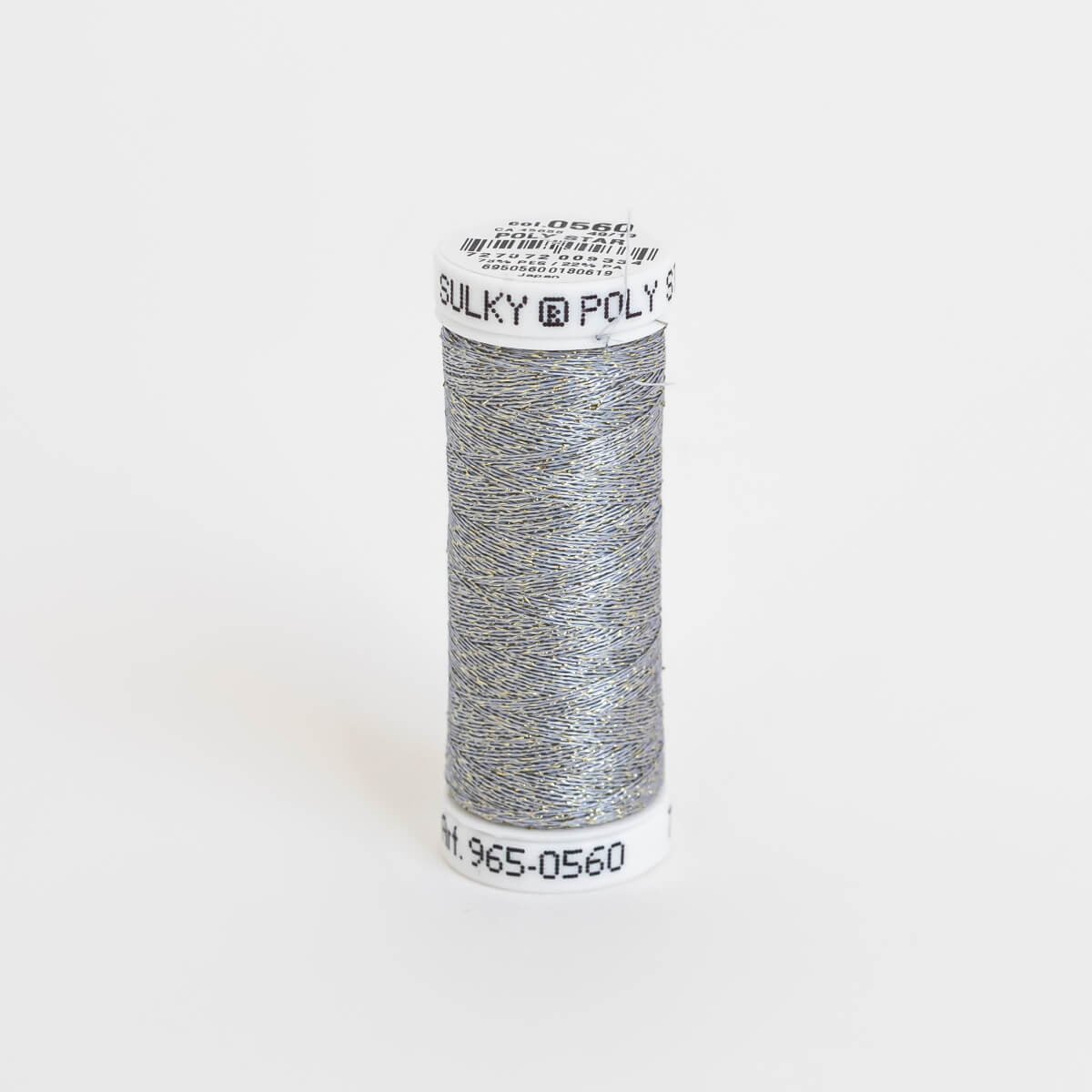 SULKY POLY SPARKLE (STAR) 30, 265m/290yds Snap Spools - Colour 0560 White with Gold Sparkle