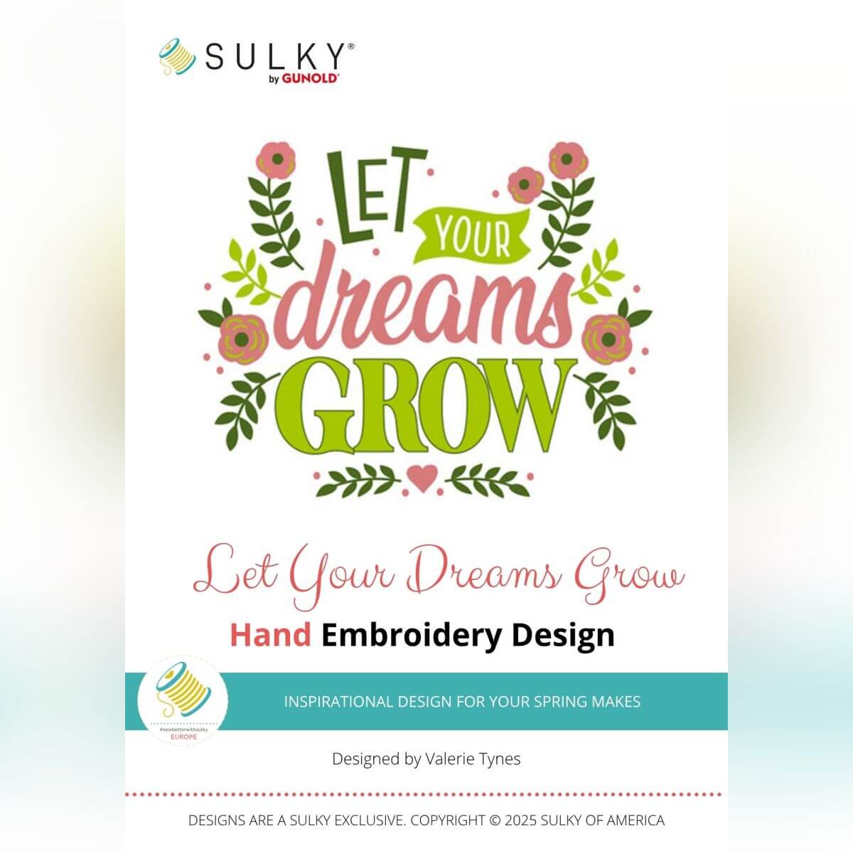 Handstickdesign Let Your Dreams Grow (Download)