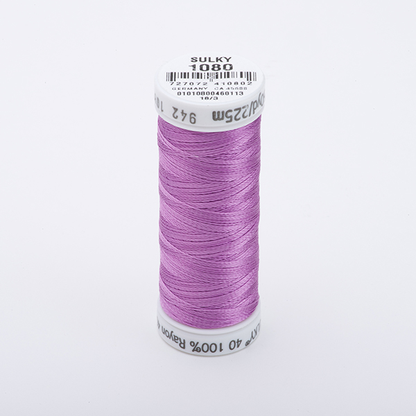 SULKY RAYON 40 coloured, 225m/250yds Snap Spools -  Colour 1080 Orchid