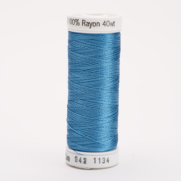 SULKY RAYON 40 coloured, 225m/250yds Snap Spools -  Colour 1134 Peacock Blue