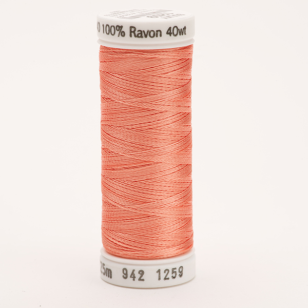 SULKY RAYON 40 coloured, 225m/250yds Snap Spools -  Colour 1259 Salmon Peach