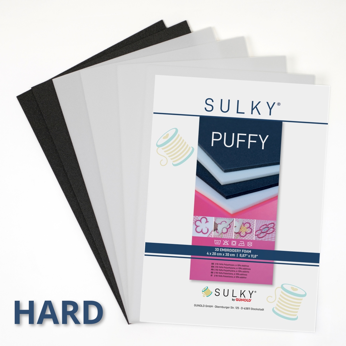 SULKY PUFFY hard Assortments, à 6 Sheets
20 x 30 cm