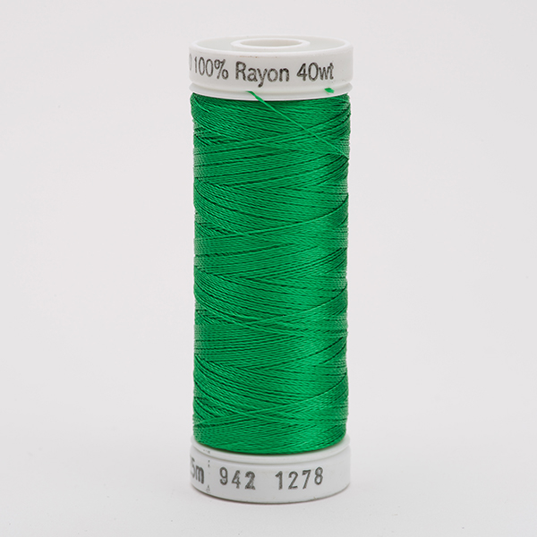 SULKY RAYON 40 coloured, 225m/250yds Snap Spools -  Colour 1278 Bright Green