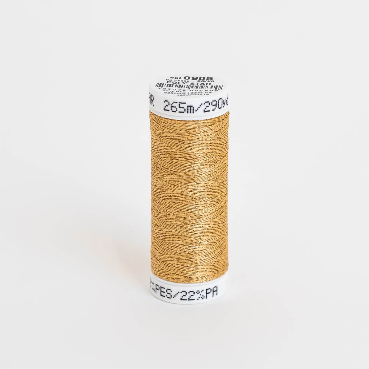 SULKY POLY SPARKLE (STAR) 30, 265m/290yds Snap Spools - Colour 0905 Gold with Gold Sparkle