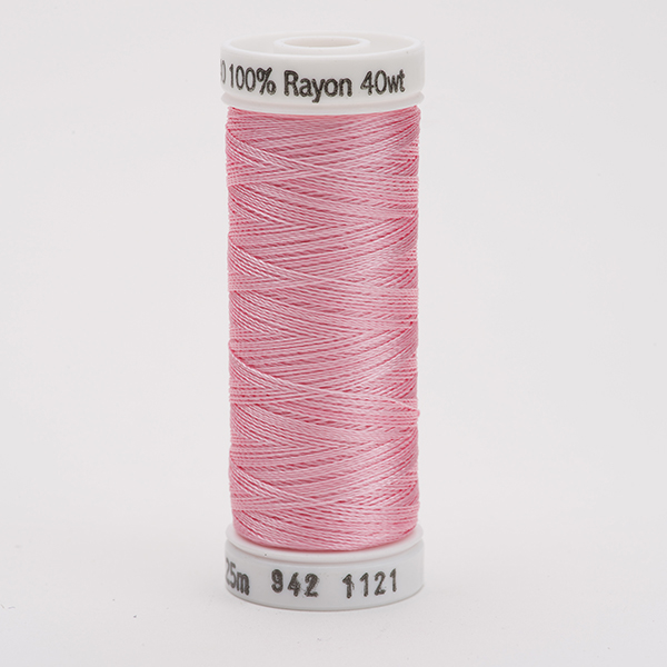 SULKY RAYON 40 coloured, 225m/250yds Snap Spools -  Colour 1121 Pink