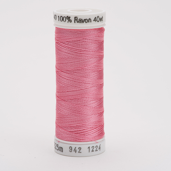 SULKY RAYON 40 coloured, 225m/250yds Snap Spools -  Colour 1224 Bright Pink