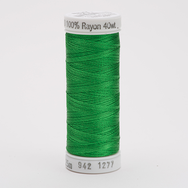 SULKY RAYON 40 coloured, 225m/250yds Snap Spools -  Colour 1277 Ivy Green
