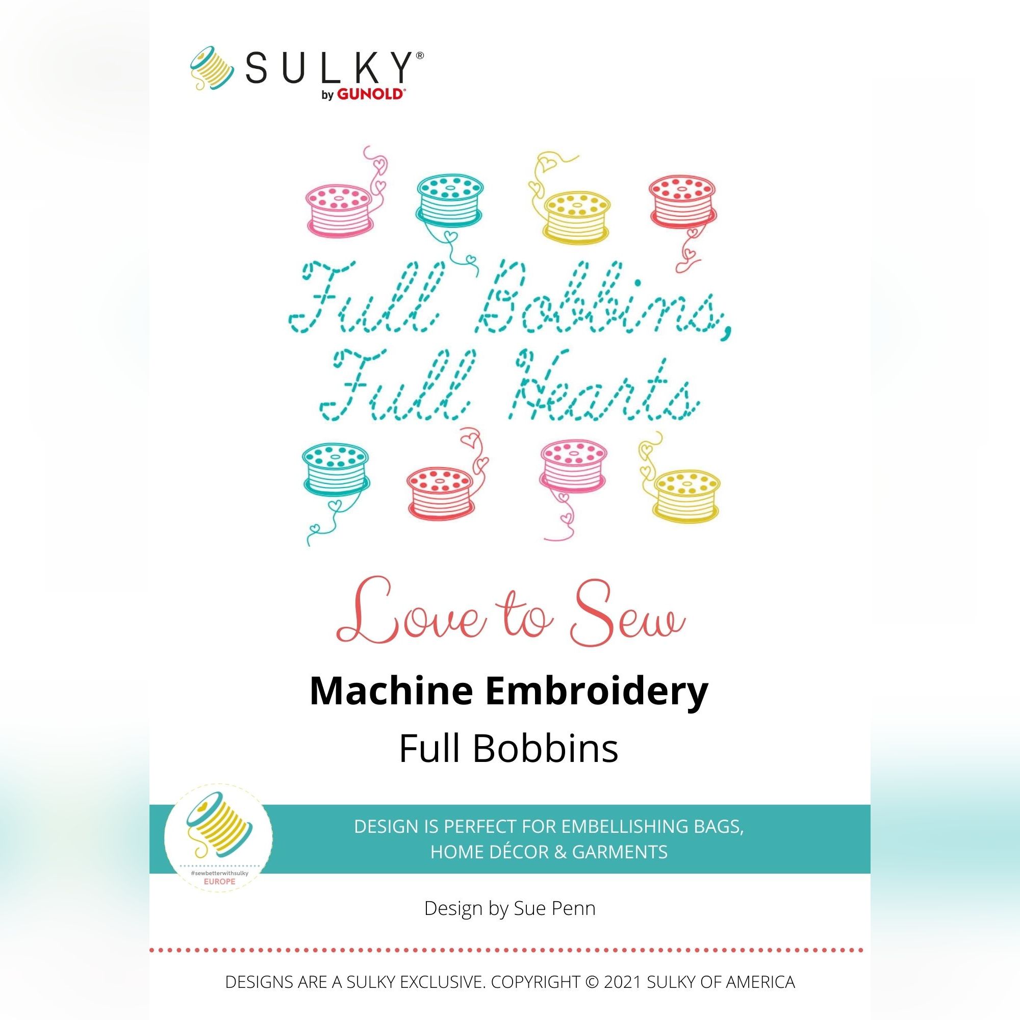Stickdesign Love to Sew: Full Bobbins (Download)