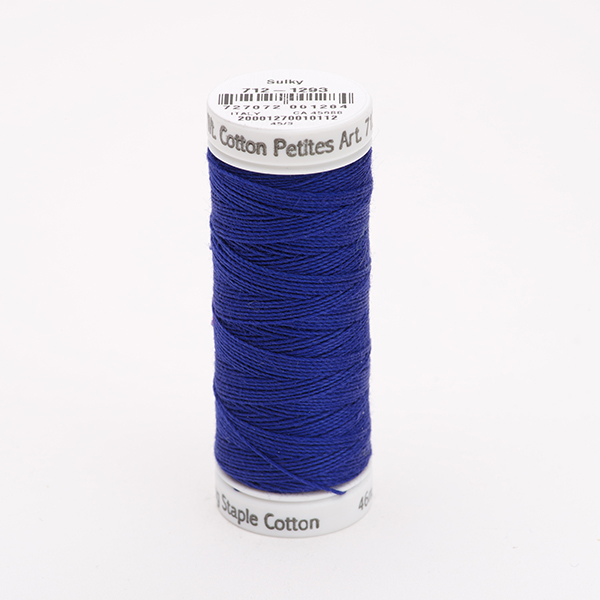 SULKY COTTON PETITES 12, 46m/50yds Snap Spools -  Colour 1293 Deep Nassau Blue