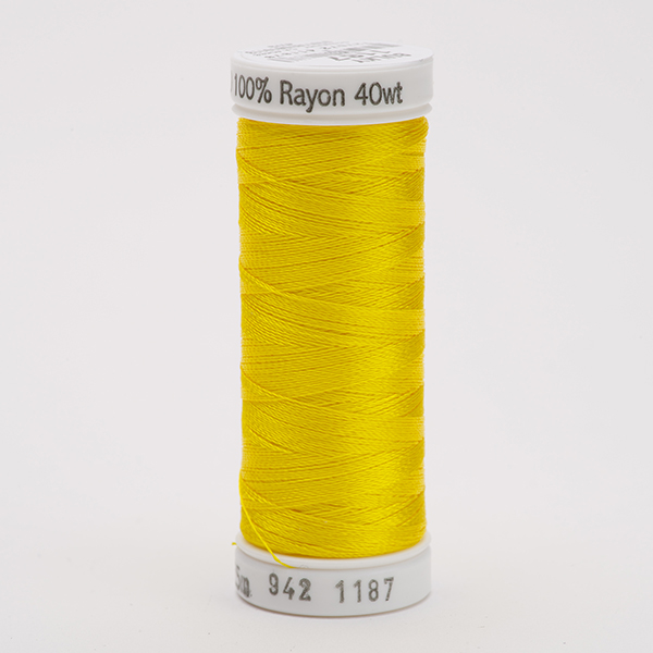 SULKY RAYON 40 coloured, 225m/250yds Snap Spools -  Colour 1187 Mimosa Yellow