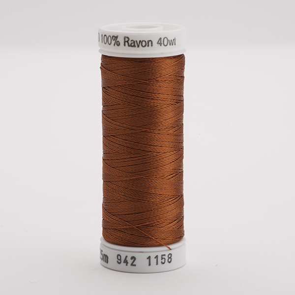 SULKY RAYON 40 coloured, 225m/250yds Snap Spools -  Colour 1158 Dk. Maple