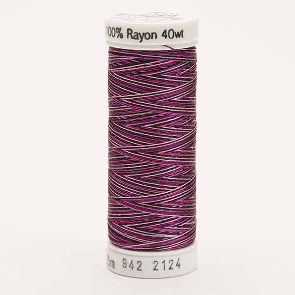 SULKY RAYON 40 ombre/multicolor, 225m/250yds Snap Spools -  Colour 2124 Vari-Purples