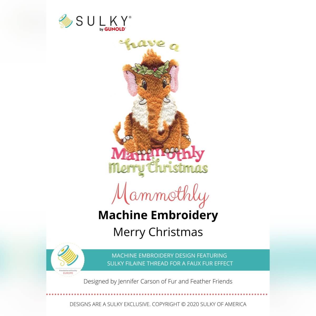 Stickdesign Mammothly Merry Christmas (Download)