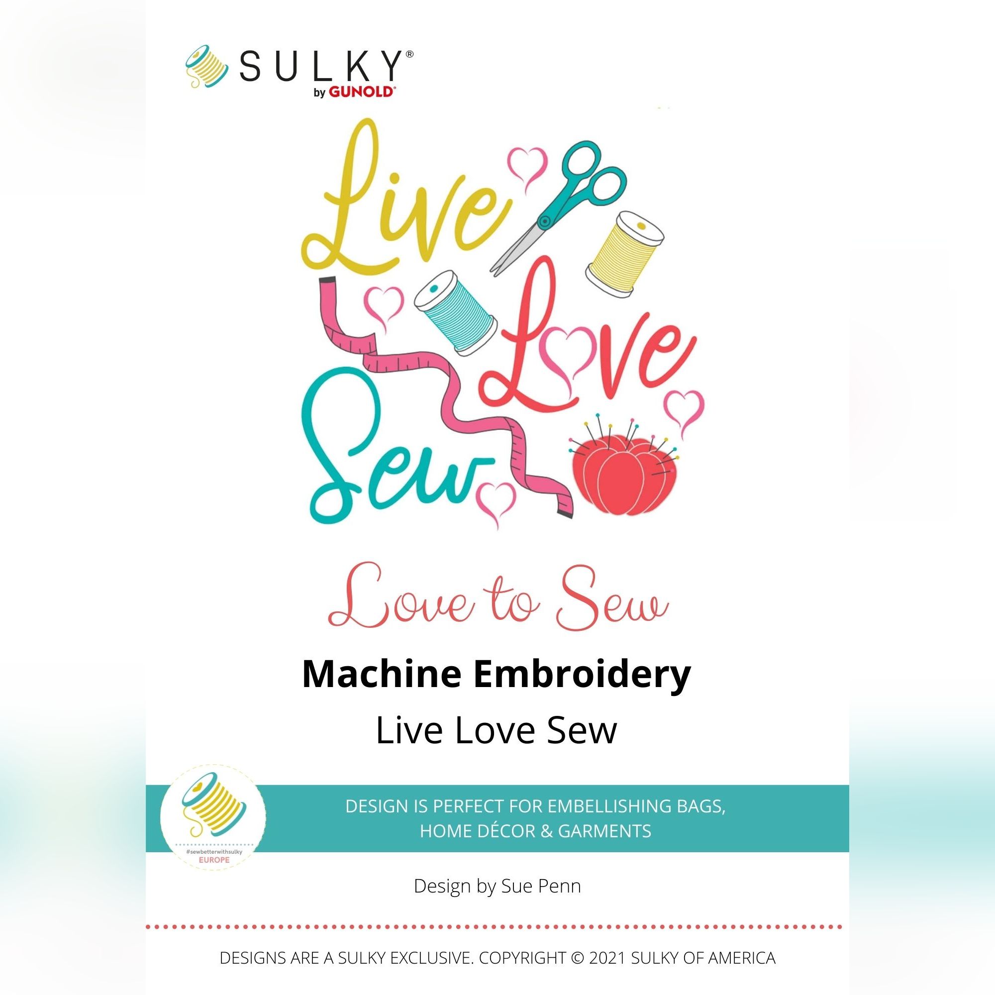 Stickdesign Love to Sew: Live Love Sew (Download)
