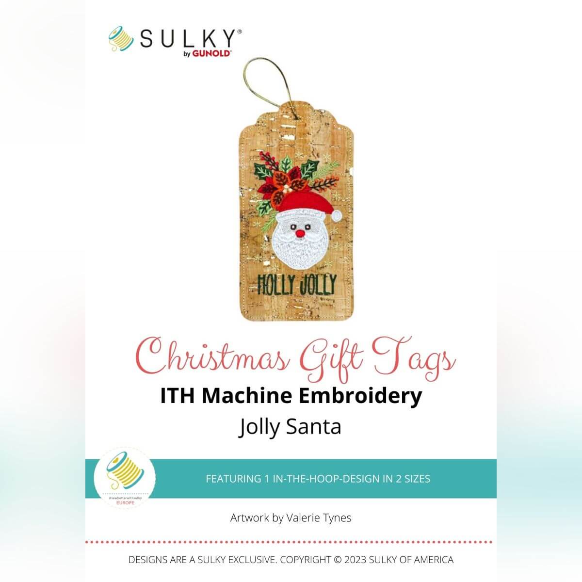 Stickdesign Christmas Gift Tags: Jolly Santa (Download) 