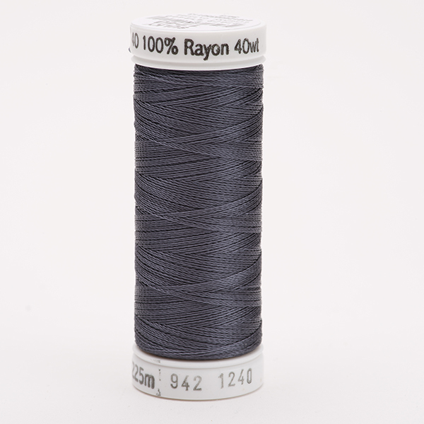 SULKY RAYON 40 coloured, 225m/250yds Snap Spools -  Colour 1240 Smokey Grey