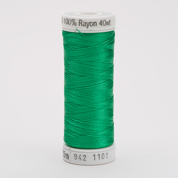 SULKY RAYON 40 coloured, 225m/250yds Snap Spools -  Colour 1101 True Green