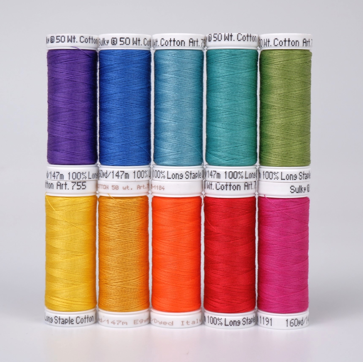 SULKY COTTON 50 - COLOUR WHEEL (10x
147m Snap Spools)