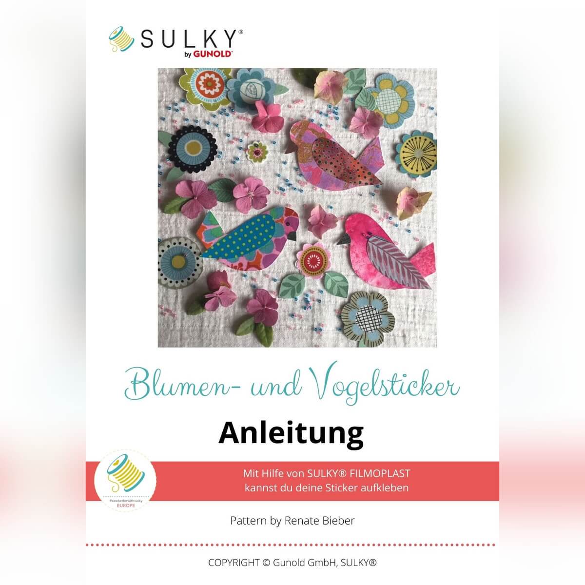 Blumen- und Vogelsticker