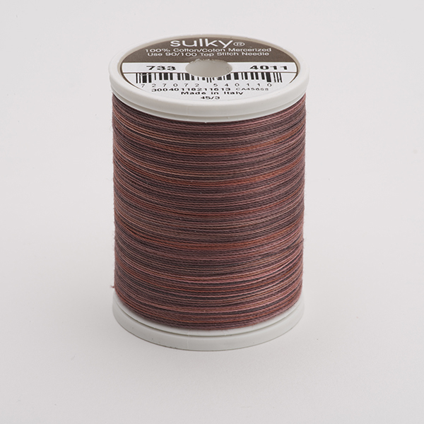 SULKY COTTON 30, 450m/500yds King Spools -  Colour 4011 Milk Chocolate multicolour