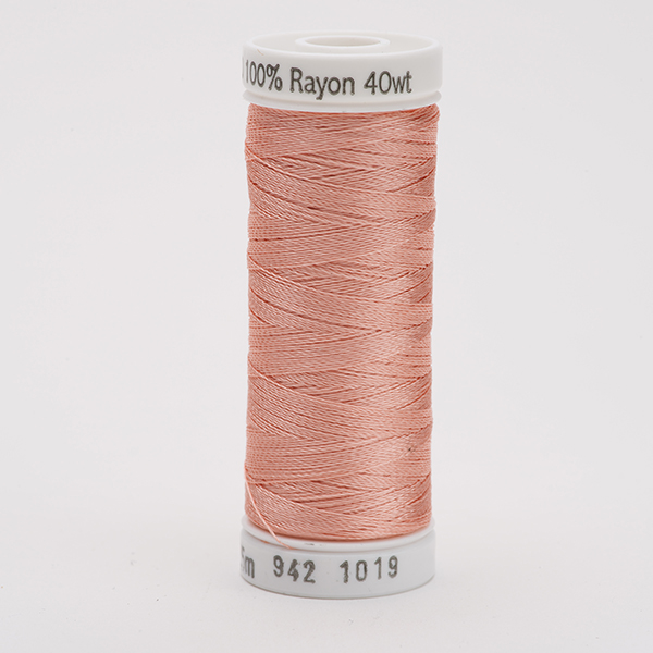 SULKY RAYON 40 coloured, 225m/250yds Snap Spools -  Colour 1019 Peach