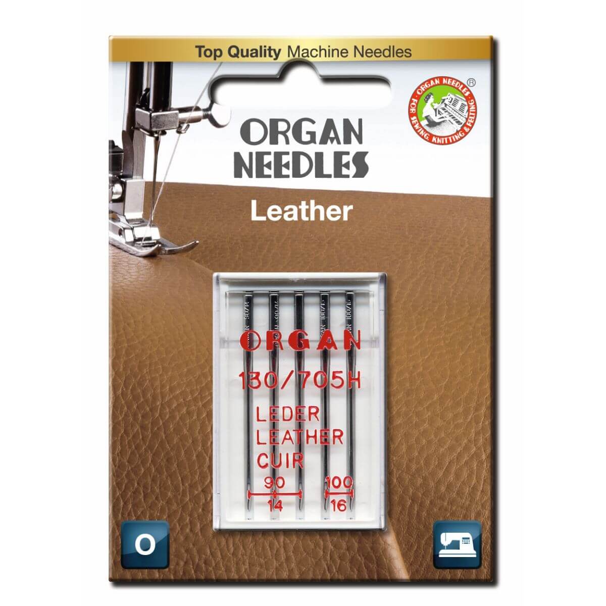 Organ Needles Leather Assortment (Size 3x
90, 2x 100)