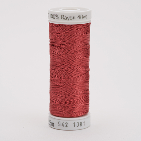 SULKY RAYON 40 coloured, 225m/250yds Snap Spools -  Colour 1081 Brick