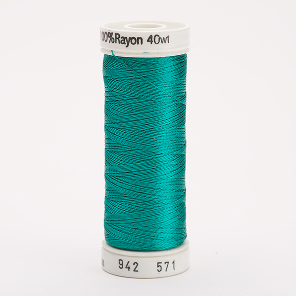 SULKY RAYON 40 coloured, 225m/250yds Snap Spools -  Colour 0571 Deep Aqua