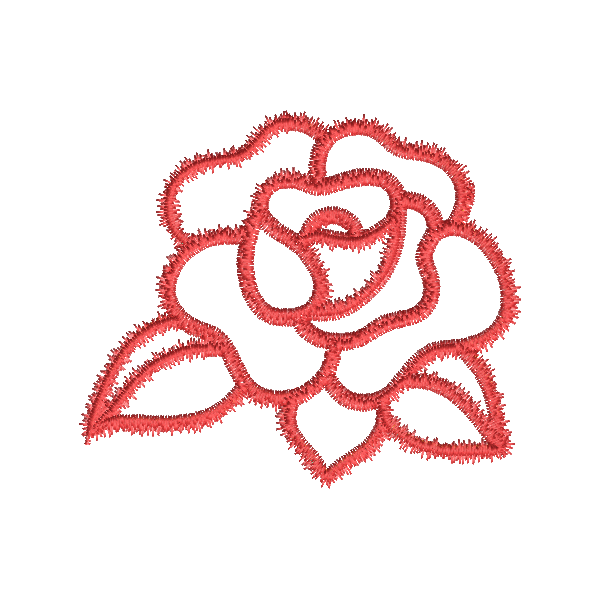 Stickdesign Applikation Rose