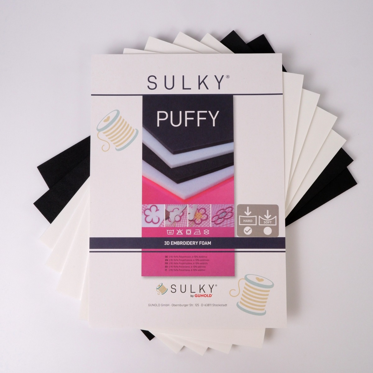 SULKY PUFFY hard Assortment, 4 x white, 2 x
black