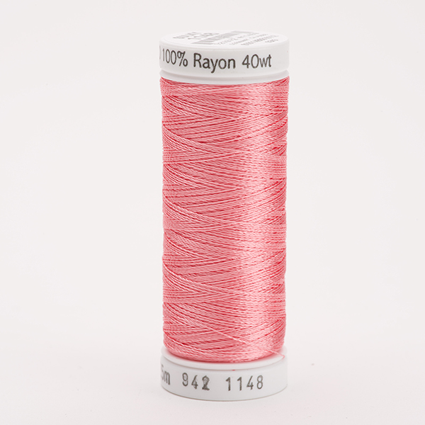 SULKY RAYON 40 coloured, 225m/250yds Snap Spools -  Colour 1148 Lt. Coral