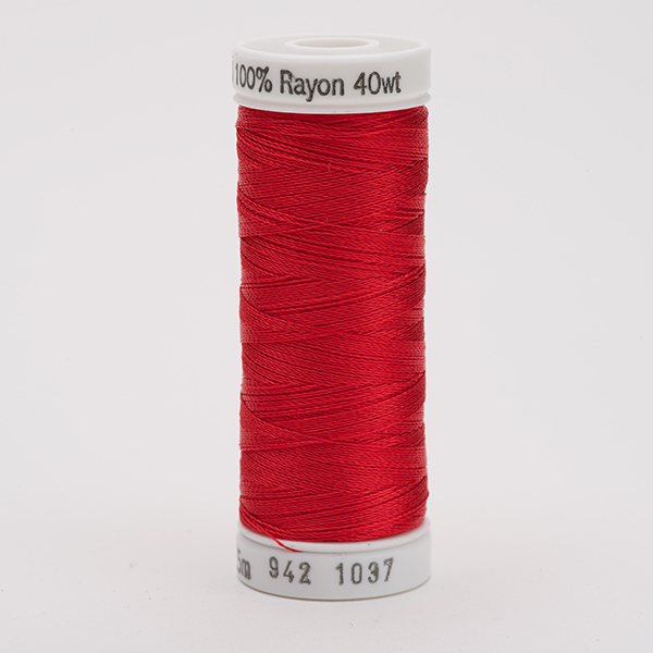 SULKY RAYON 40 coloured, 225m/250yds Snap Spools -  Colour 1037 Lt. Red