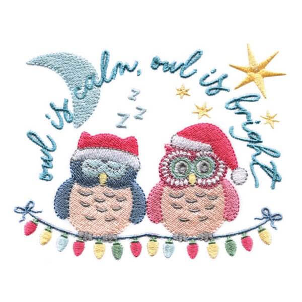 Stickdesign Owl Be Home for Christmas - Owl is Calm (Download) Stickdesign Owl Be Home for Christmas - Owl is Calm (Download)