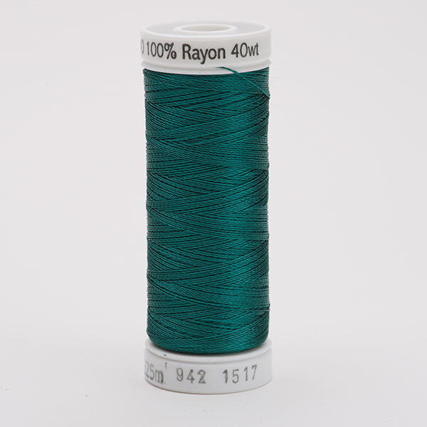 SULKY RAYON 40 coloured, 225m/250yds Snap Spools -  Colour 1517 Coachman Green