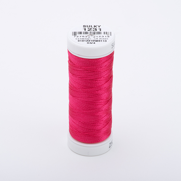 SULKY RAYON 40 coloured, 225m/250yds Snap Spools -  Colour 1231 Med. Rose