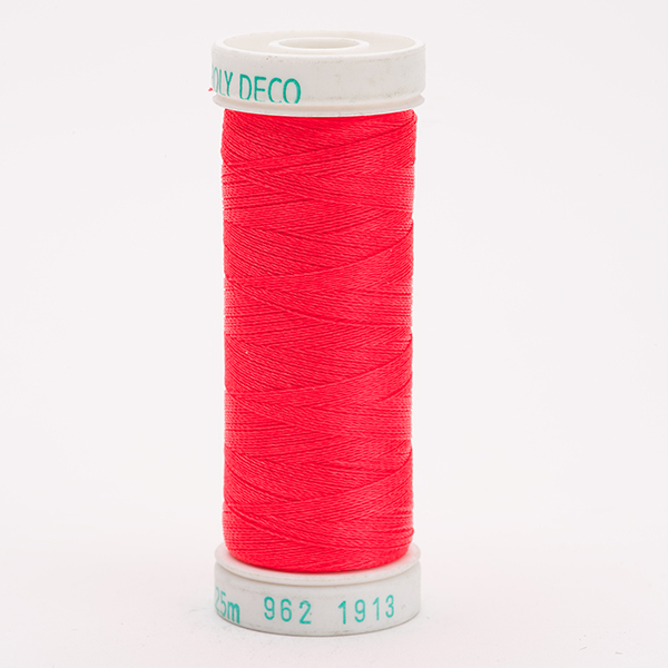 SULKY POLY DECO 40, 225m/250yd Snap Spools -  Colour 1913 Neon Red