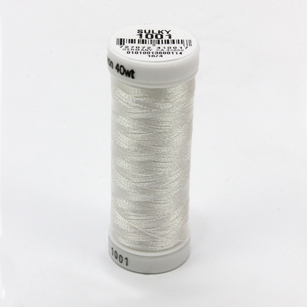 SULKY RAYON 40 weiß, 225m Snap Spulen -  Farbe 1001 Bright White