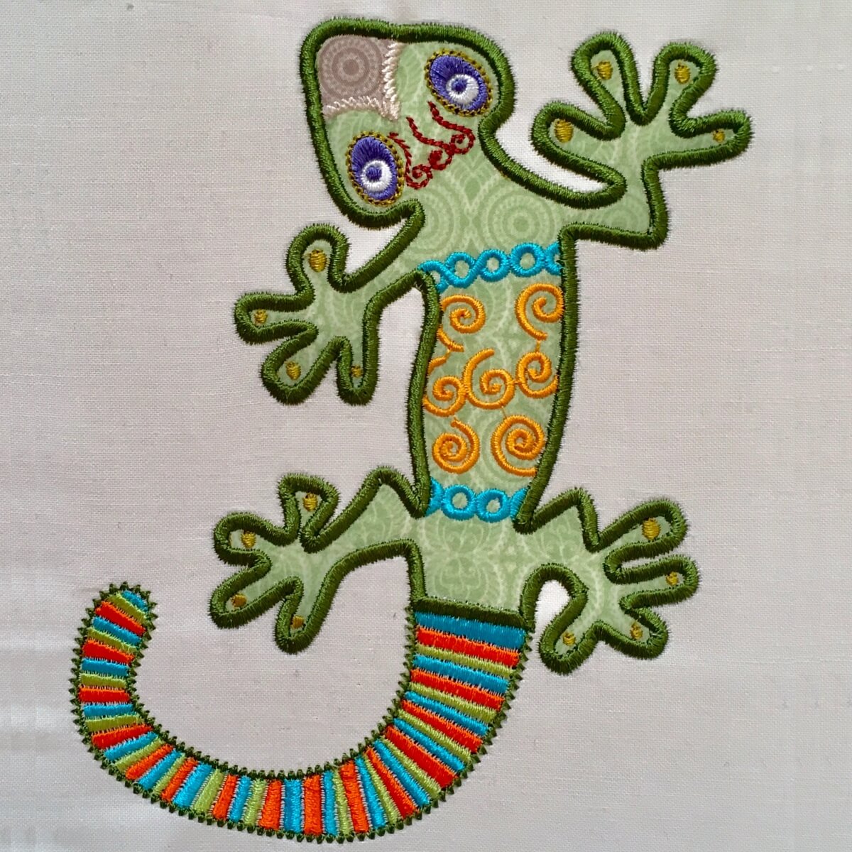 Stickdesign Crazy Gecko Applikation (Download)