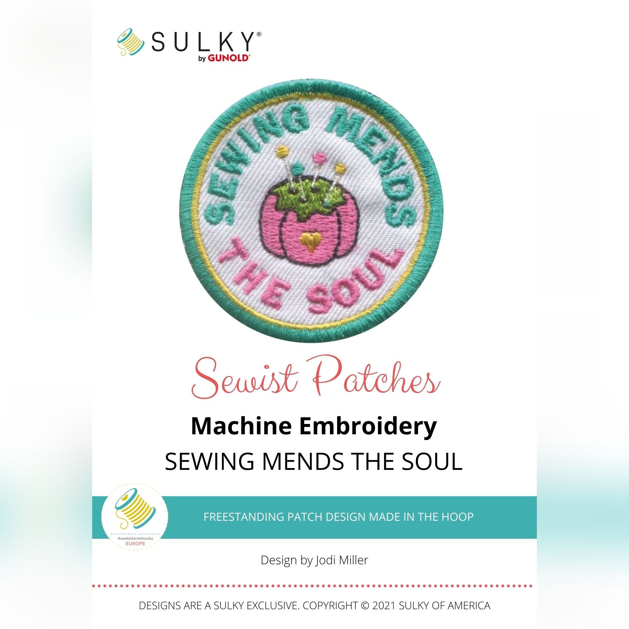 Stickdesign Sewist Patches: SEWING MENDS THE SOUL (Download)