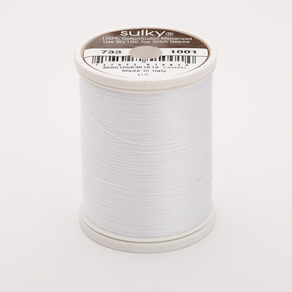 SULKY COTTON 30, 450m King Spulen -  Farbe 1001 Bright White