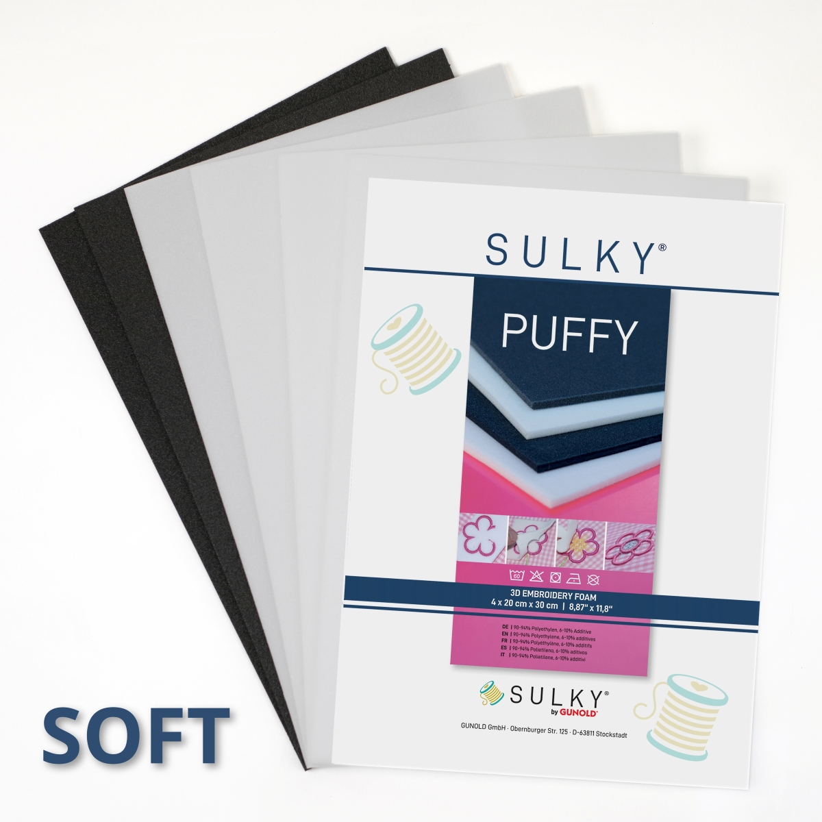 SULKY PUFFY soft Assortments, à 6 sheets
20 x 30 cm
