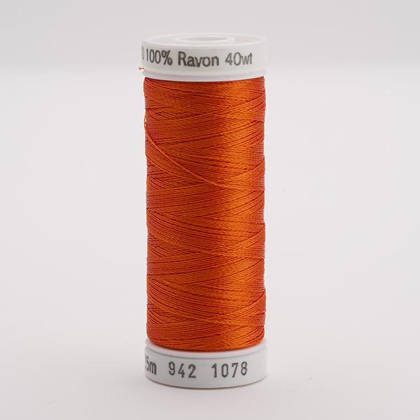 SULKY RAYON 40 coloured, 225m/250yds Snap Spools -  Colour 1078 Tangerine