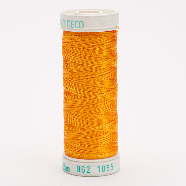 SULKY POLY DECO 40, 225m/250yd Snap Spools -  Colour 1065 Orange Yellow