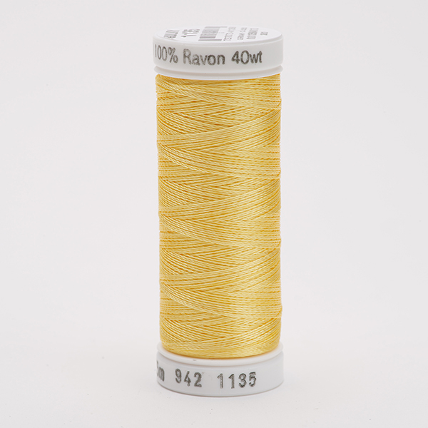 SULKY RAYON 40 coloured, 225m/250yds Snap Spools -  Colour 1135 Pastel Yellow