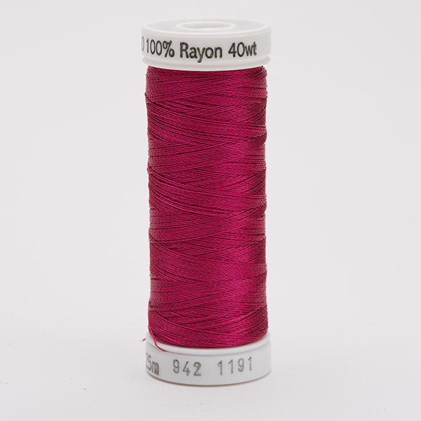 SULKY RAYON 40 coloured, 225m/250yds Snap Spools -  Colour 1191 Dk. Rose