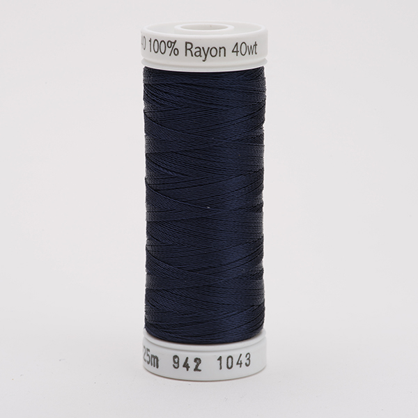 SULKY RAYON 40 coloured, 225m/250yds Snap Spools -  Colour 1043 Dk. Navy